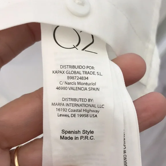 Q2 Button-Front Ruffle Shirt Embroidered Peter Pan collar Size S - Picture 9 of 15